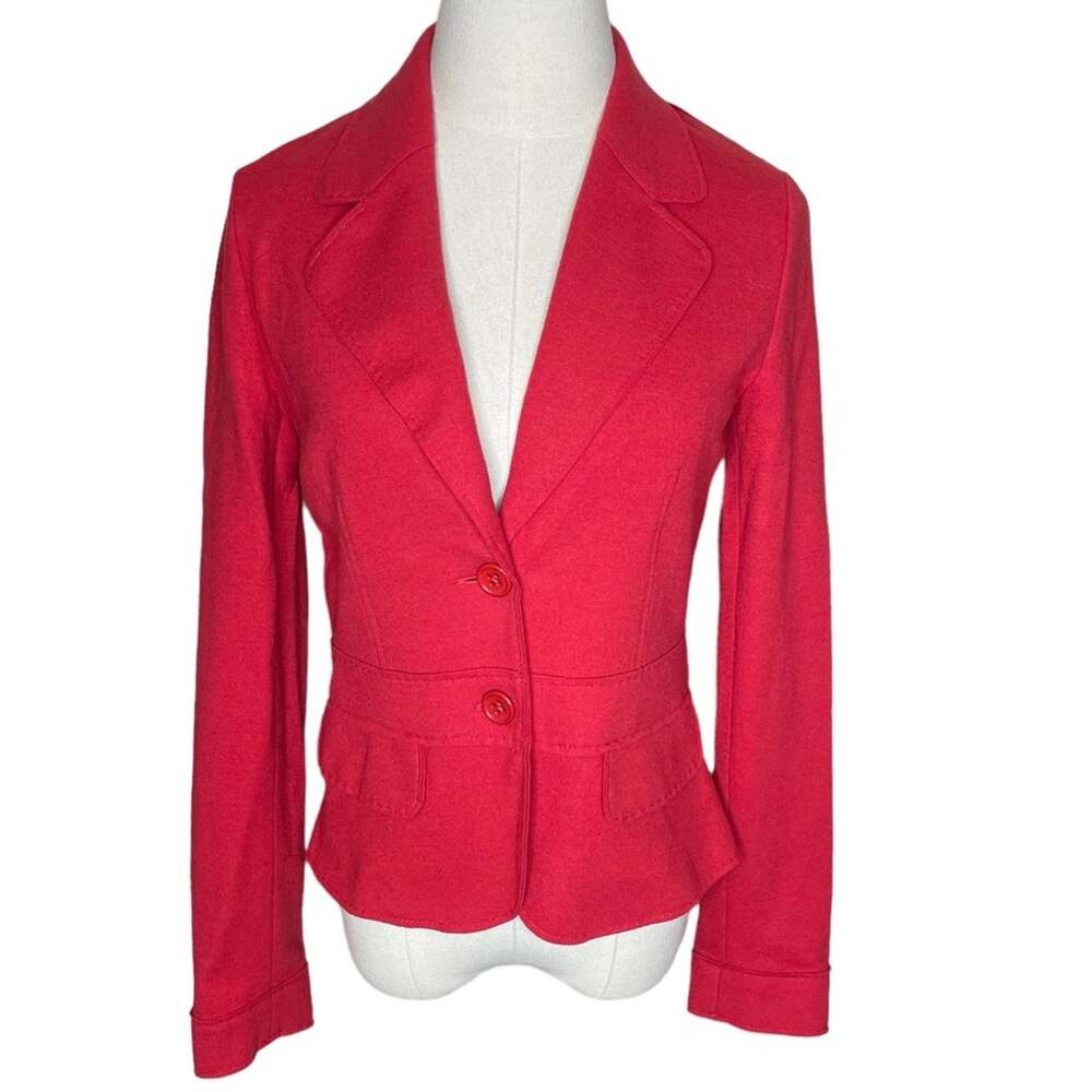 Escada Sport Vintage Size 36(Small-6) Red Wool Blazer Authentic Designer Luxury